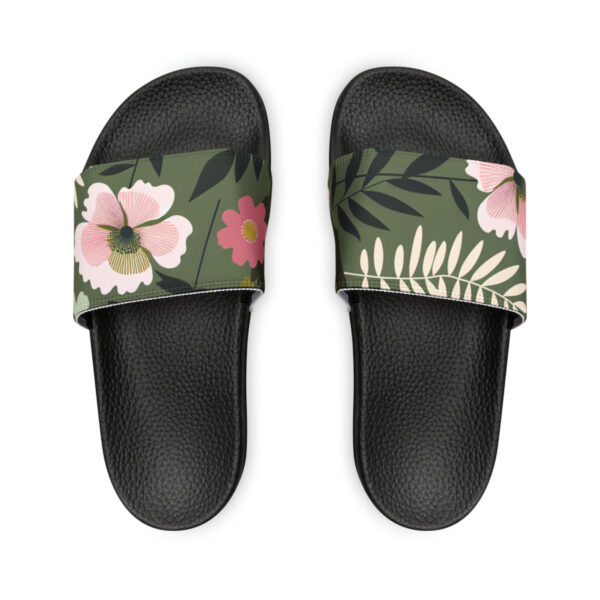 Women's PU Floral Slide Sandals - Image 2