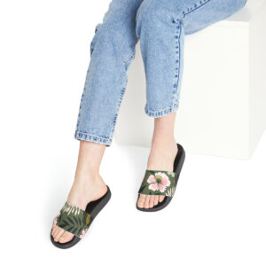 Women's PU Floral Slide Sandals